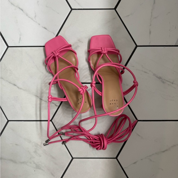 Target brand lace up heels hot pink - Picture 1 of 4